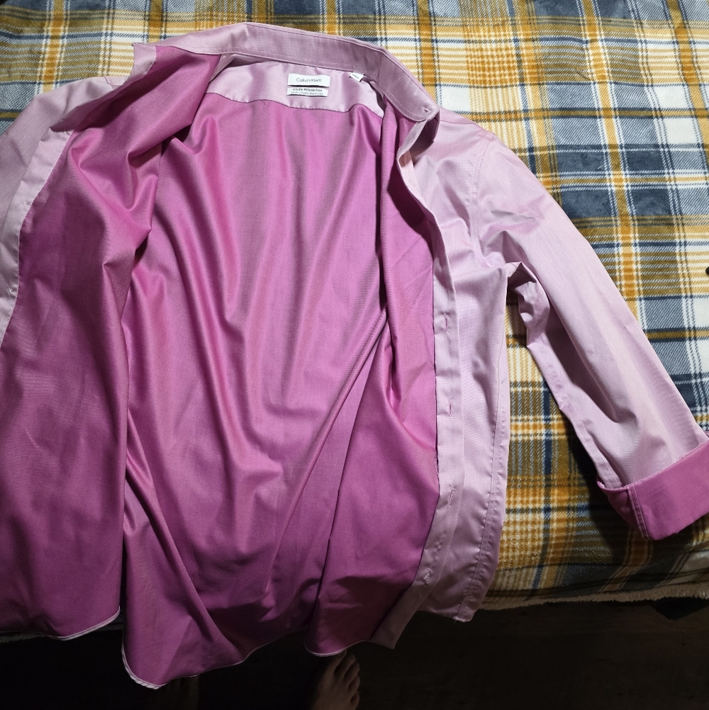 Calvin Klein Light Pink Button-Up Slim Fit Shirt